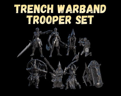 Grimdark Trench Proxy Miniatures – Zealot Infantry Dark Trooper Set