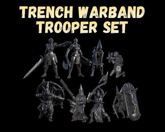 Grimdark Trench Proxy Miniatures – Zealot Infantry Dark Trooper Set