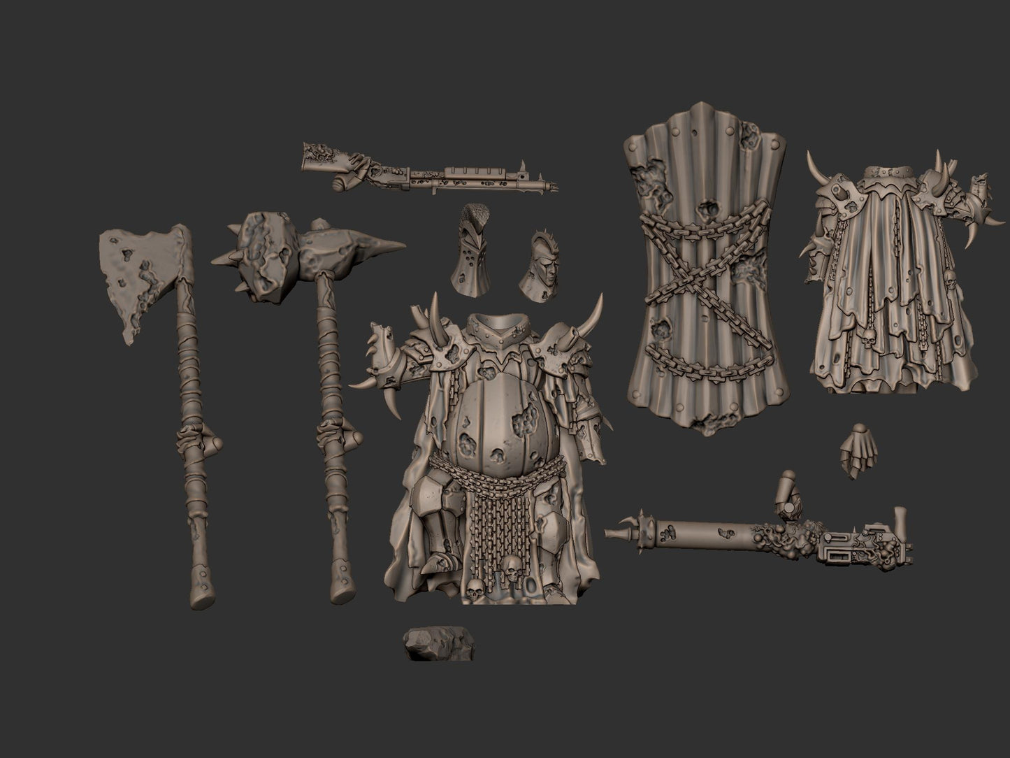 Grimdark Knight Plague Big Boy Proxy Miniatures – 32mm Resin Wargaming Models