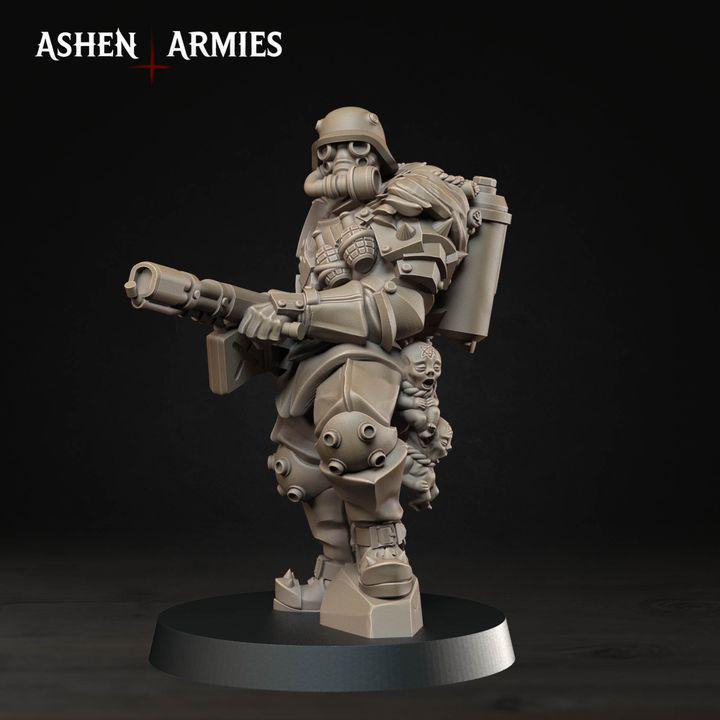 Grimdark Trench Warfare Proxy Miniatures – Devils Infantry & Leader Set – 32mm Resin Warband