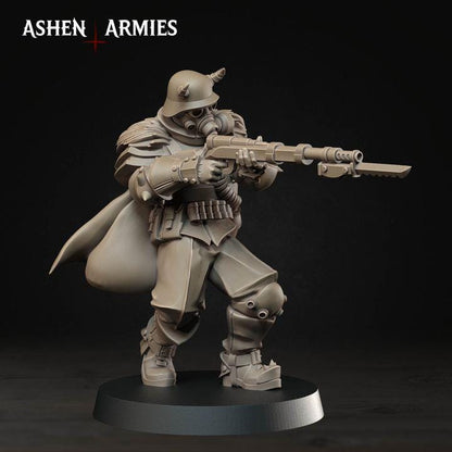 Grimdark Trench Warfare Proxy Miniatures – Devils Infantry & Leader Set – 32mm Resin Warband