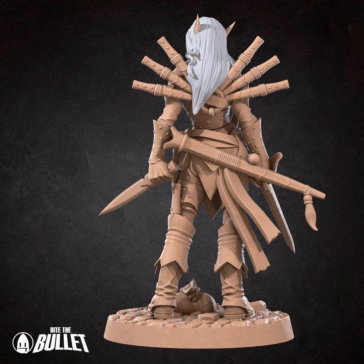 Elf Rogue Miniature - Fantasy RPG Character - Tabletop RPG Mini - 32mm Resin Miniature - Rogue Sword Mini