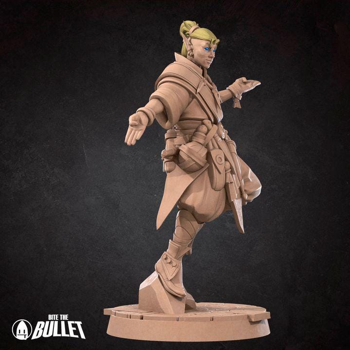 Elf Monk Miniature - Fantasy RPG Character - Tabletop RPG Mini - 32mm Resin Miniature - Elf Physical Mini