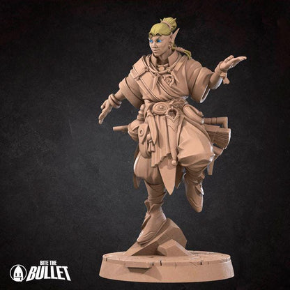 Elf Monk Miniature - Fantasy RPG Character - Tabletop RPG Mini - 32mm Resin Miniature - Elf Physical Mini