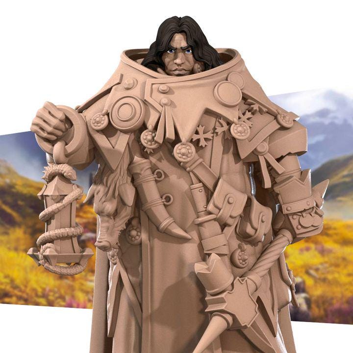Human Thaumaturge Miniature - Fantasy RPG Character - Tabletop RPG Mini - 32mm Resin Miniature - Warrior Fighter Mini