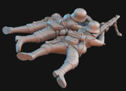 Weird War Infantry Squad – Heavy MG – 28mm Sci-Fi WWII Tabletop Proxies