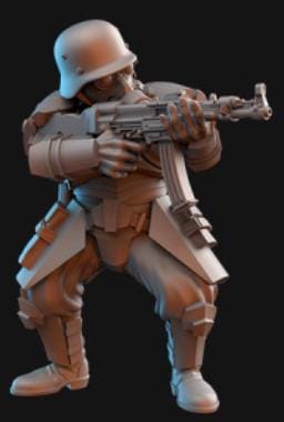 Weird War Infantry Squad – Heavy Commando (5 Miniatures) – 28mm Sci-Fi WWII Tabletop Proxies