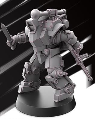 Weird War Infantry Squad – Heavy Exo Trooper (5 Miniatures) – 28mm Sci-Fi WWII Tabletop Proxies