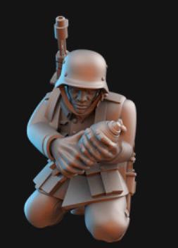 Weird War Infantry Squad – Heavy Mortar – 28mm Sci-Fi WWII Tabletop Proxies