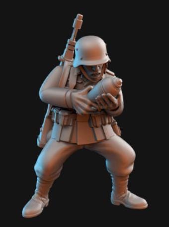 Weird War Infantry Squad – Heavy Mortar – 28mm Sci-Fi WWII Tabletop Proxies