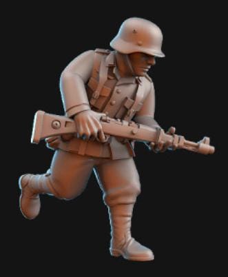 Weird War Infantry Squad – Riflemen C (5 Miniatures) – 28mm Sci-Fi WWII Tabletop Proxies