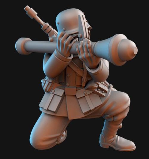 Weird War Infantry Squad – Panzerfaust – 28mm Sci-Fi WWII Tabletop Proxies