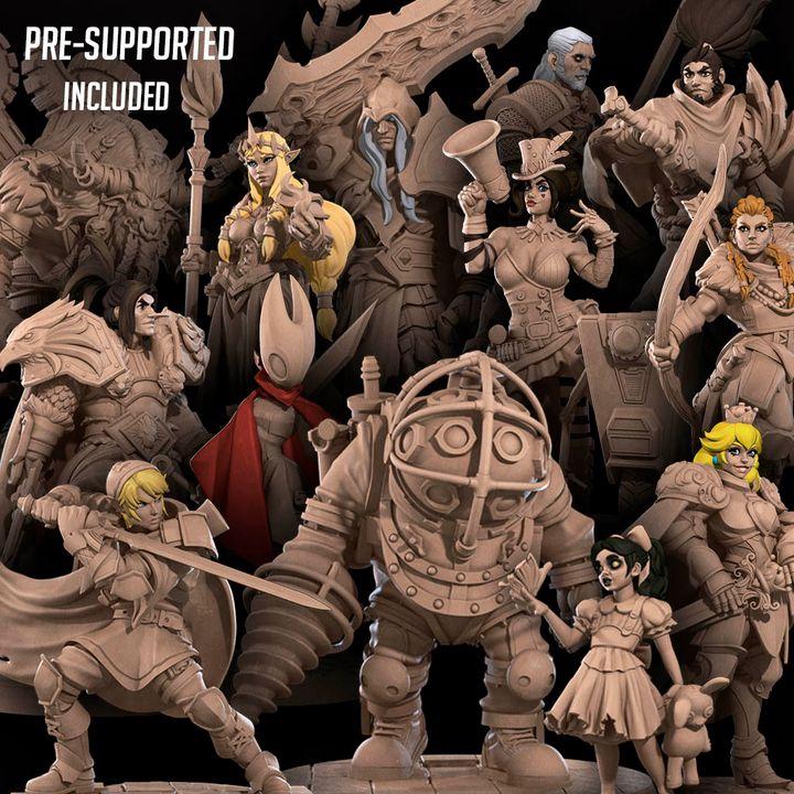 Hero Bundle C - Fantasy RPG Character(12 Miniatures) - Tabletop RPG Mini - 32mm Resin Miniature - Iconic Heroes