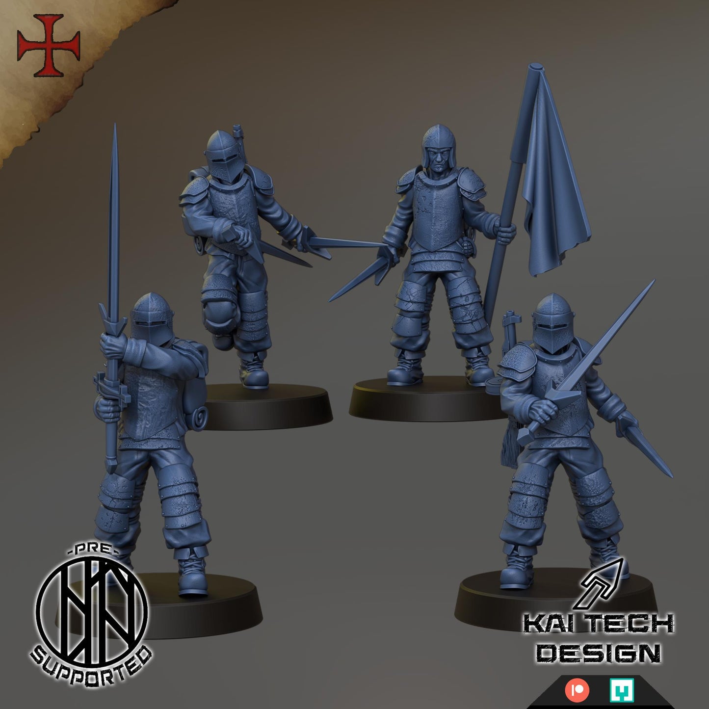 Grimdark Trench Proxy Miniatures – Antioch Infantry & Support Set – Tabletop Figures