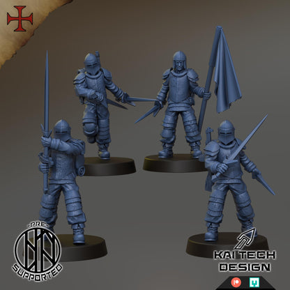 Grimdark Trench Proxy Miniatures – Antioch Infantry & Support Set – Tabletop Figures