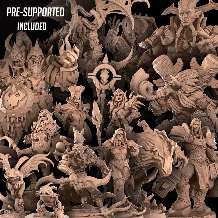 Hero Bundle I - Fantasy RPG Character(13 Miniatures) - Tabletop RPG Mini - 32mm Resin Miniature - Iconic Heroes