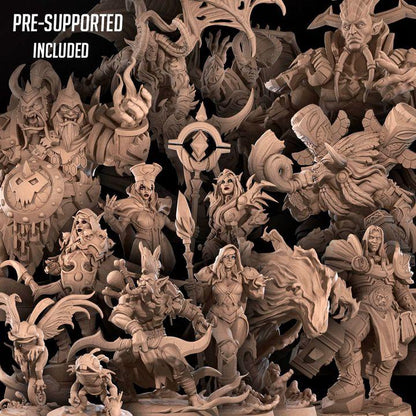 Hero Bundle I - Fantasy RPG Character(13 Miniatures) - Tabletop RPG Mini - 32mm Resin Miniature - Iconic Heroes