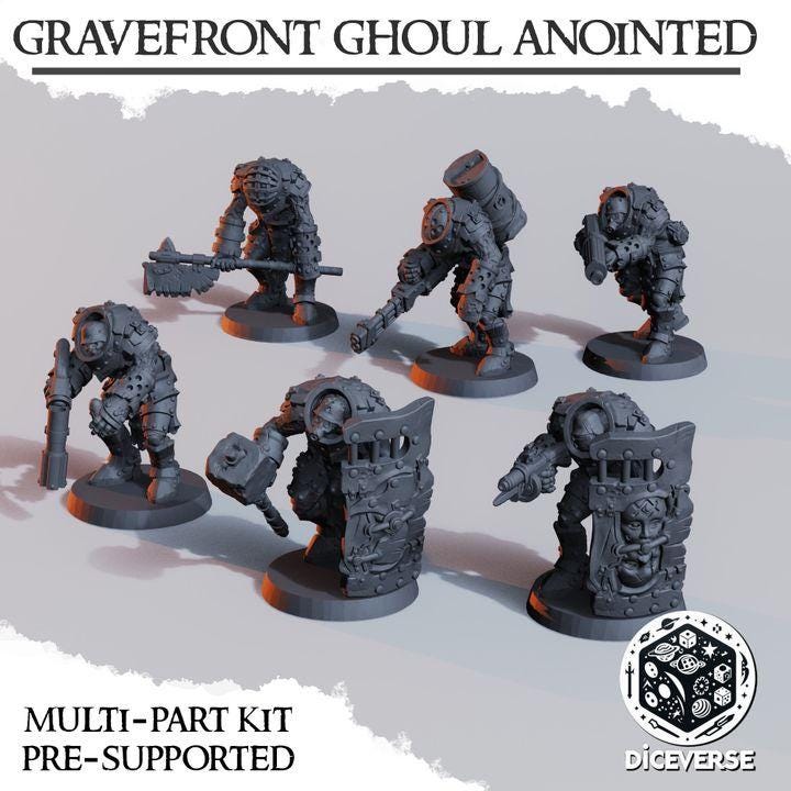 Grimdark Armored Zealots B Proxy Miniatures – 32mm Resin Wargaming Models