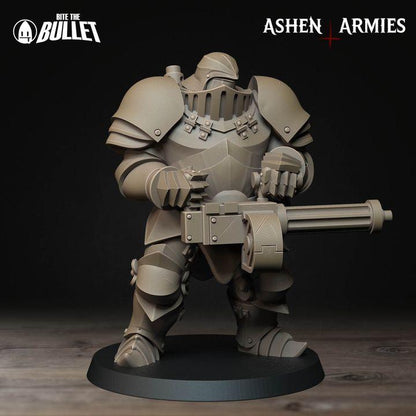 Grimdark Trench Warfare Proxy Miniatures – Red Armor Infantry & Support Set – 32mm Resin Warband