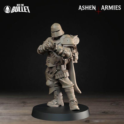 Grimdark Trench Warfare Proxy Miniatures – Red Armor Infantry & Support Set – 32mm Resin Warband