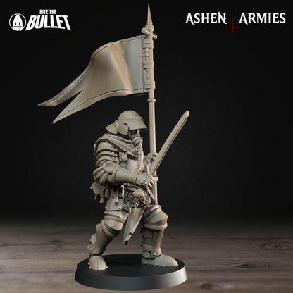 Grimdark Trench Warfare Proxy Miniatures – Red Armor Infantry & Support Set – 32mm Resin Warband
