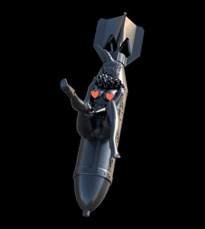 Grimdark Artillery Witch Rocket –  Pin Up Proxy Miniatures for Tabletop Wargaming