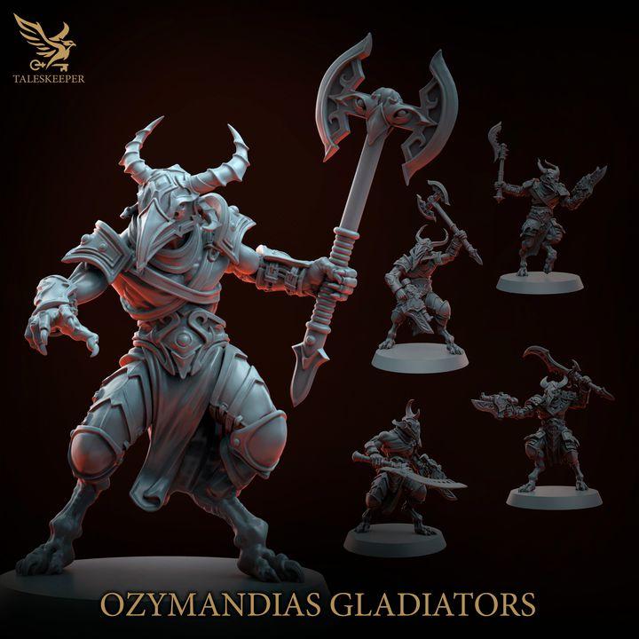 Ozymandias Gladiators Warband - 32mm Resin Miniatures - Grimdark Tabletop Wrgame Army - RPG Mini Set DnD
