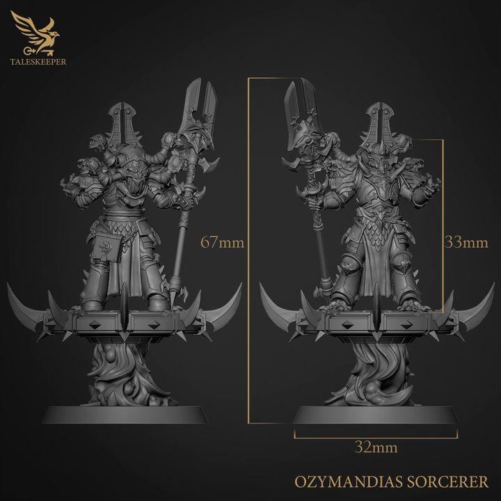 Ozymandias Sorcerer - 32mm Resin Miniatures - Grimdark Tabletop Wrgame Army - RPG Mini Set DnD
