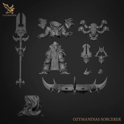 Ozymandias Sorcerer - 32mm Resin Miniatures - Grimdark Tabletop Wrgame Army - RPG Mini Set DnD
