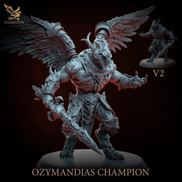 Ozymandias Champion - 32mm Resin Miniatures - Grimdark Tabletop Wrgame Army - RPG Mini Set DnD