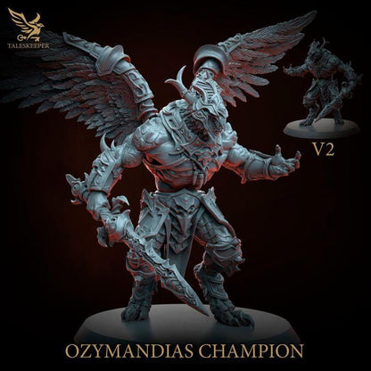 Ozymandias Champion - 32mm Resin Miniatures - Grimdark Tabletop Wrgame Army - RPG Mini Set DnD
