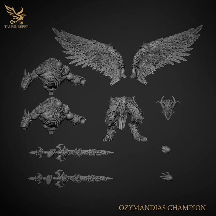 Ozymandias Champion - 32mm Resin Miniatures - Grimdark Tabletop Wrgame Army - RPG Mini Set DnD