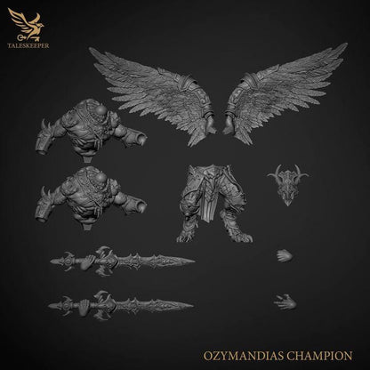 Ozymandias Champion - 32mm Resin Miniatures - Grimdark Tabletop Wrgame Army - RPG Mini Set DnD