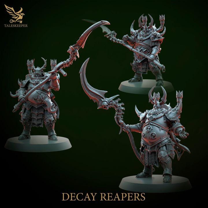 Decay Reapers - 32mm Resin Miniatures - Grimdark Tabletop Wrgame Army - RPG Mini Set DnD
