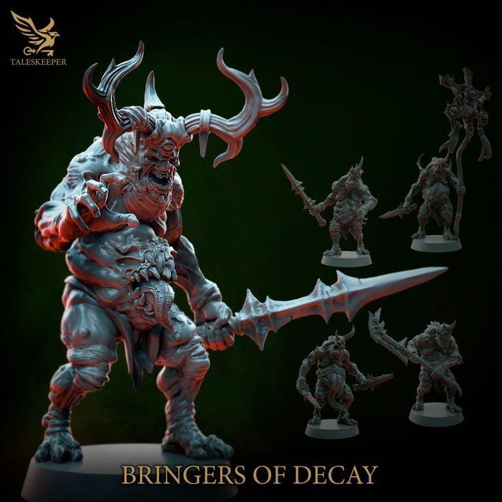 Bringers of Decay A - 32mm Resin Miniatures - Grimdark Tabletop Wrgame Army - RPG Mini Set DnD
