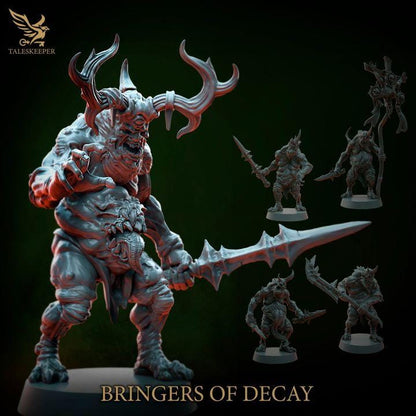 Bringers of Decay A - 32mm Resin Miniatures - Grimdark Tabletop Wrgame Army - RPG Mini Set DnD
