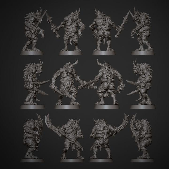 Bringers of Decay A - 32mm Resin Miniatures - Grimdark Tabletop Wrgame Army - RPG Mini Set DnD
