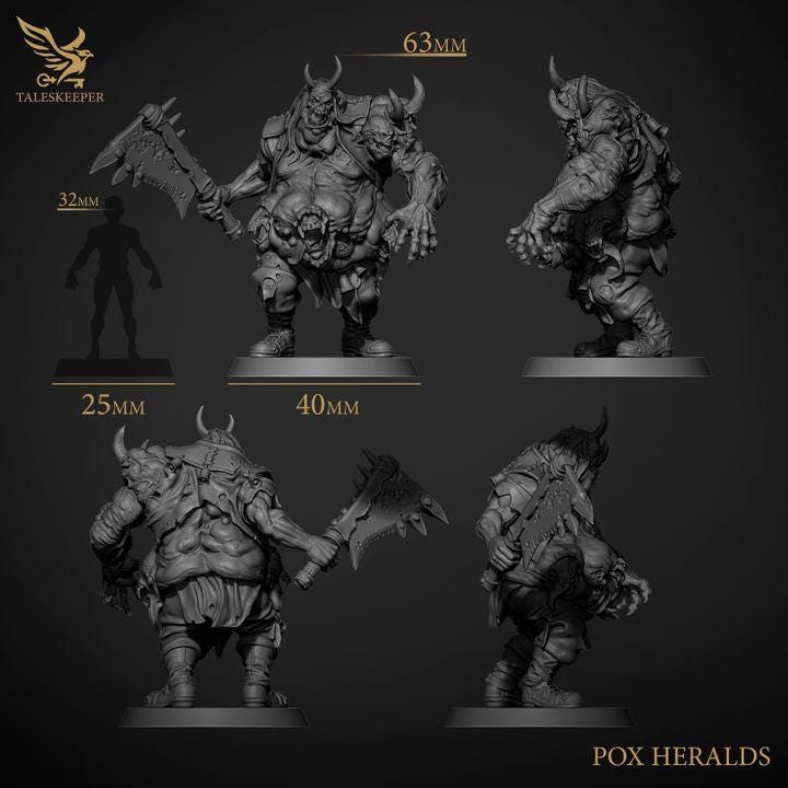 Pox Herald - 32mm Resin Miniatures - Grimdark Tabletop Wrgame Army - RPG Mini Set DnD
