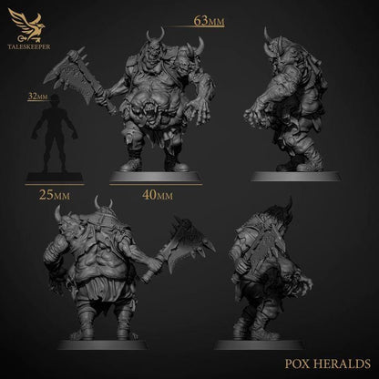 Pox Herald - 32mm Resin Miniatures - Grimdark Tabletop Wrgame Army - RPG Mini Set DnD