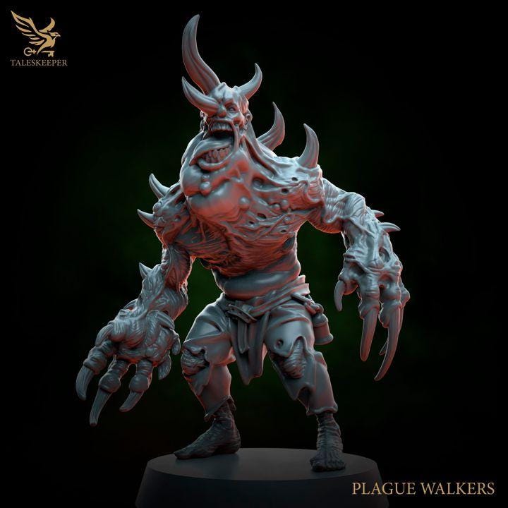 Plague Walkers - 32mm Resin Miniatures - Grimdark Tabletop Wargame Army - RPG Mini Set DnD