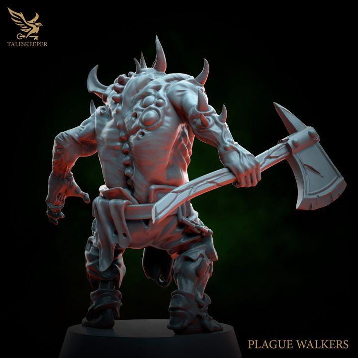 Plague Walkers - 32mm Resin Miniatures - Grimdark Tabletop Wargame Army - RPG Mini Set DnD