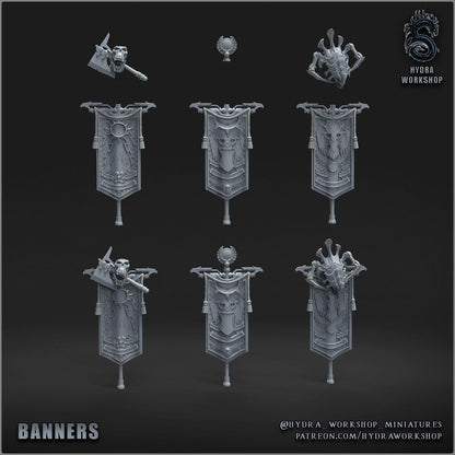 Grimdark Sci Fi Banner –  Bit Pack Set Proxy Miniatures for Tabletop Wargaming