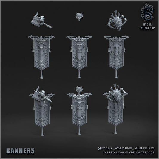 Grimdark Sci Fi Banner –  Bit Pack Set Proxy Miniatures for Tabletop Wargaming
