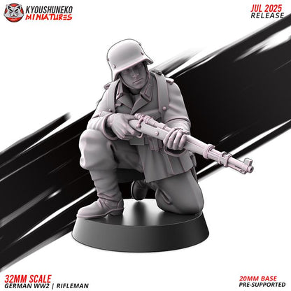 Weird War Infantry Squad – Riflemen (7 Miniatures) – 28mm Sci-Fi WWII Tabletop Proxies