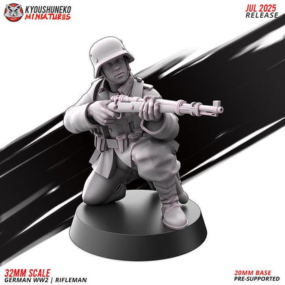 Weird War Infantry Squad – Riflemen (7 Miniatures) – 28mm Sci-Fi WWII Tabletop Proxies