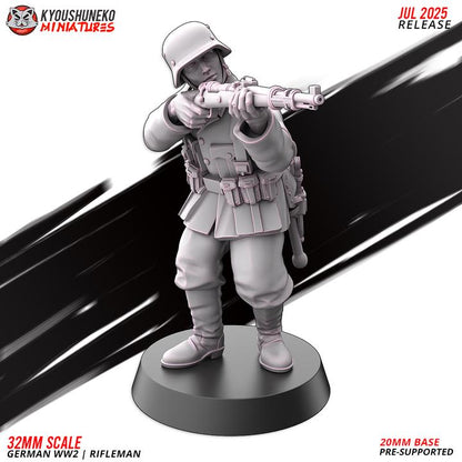 Weird War Infantry Squad – Riflemen (7 Miniatures) – 28mm Sci-Fi WWII Tabletop Proxies