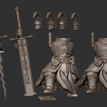 Grimdark Trench Proxy Miniature –Mechanical Lieutenant Soldier – Tabletop Figure
