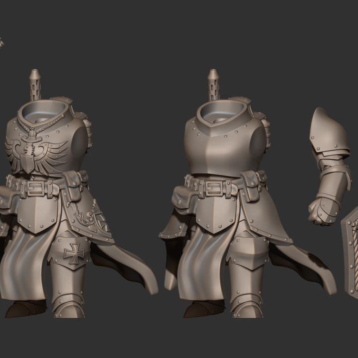 Grimdark Trench Proxy Miniature – Range Shotgun Shield Mechanical Soldier – Tabletop Figure