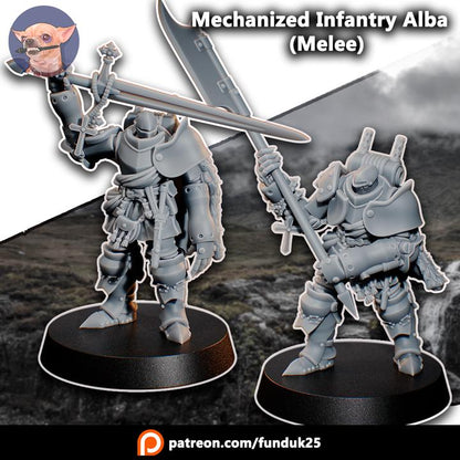 Grimdark Trench Proxy Miniature –Mechanical Alba Soldier – Tabletop Figure