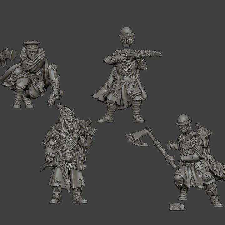 Grimdark Trench Proxy Miniature –Gaelic Trooper Force Soldier – Tabletop Figure